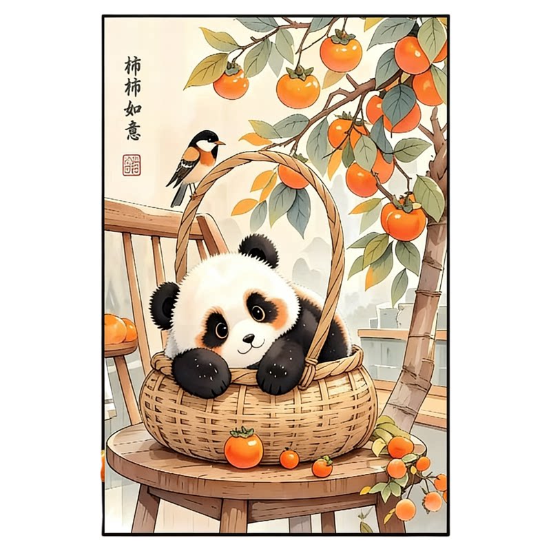 柿柿如意diy数字油画手绘填色丙烯颜料油彩画手工填充涂色装饰画