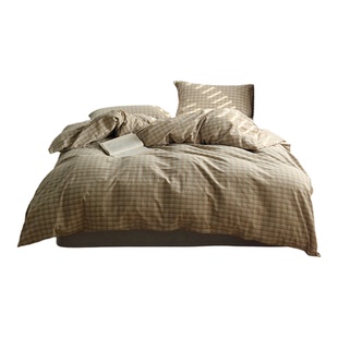 北欧风全棉色织复古色水洗棉居家四件套A类超柔100%纯棉公寓床品