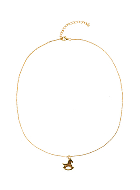 【鎏金小驹】18K镀金925银 小马项链