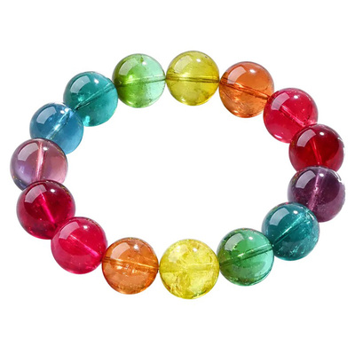 天然水晶手链迷你单圈暴力黄圆珠