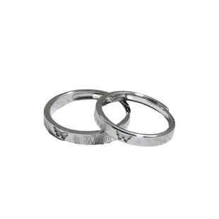 ZESHUO灵蝶 蝴蝶原创情侣对戒999纯银小众男女款足银戒指可调节