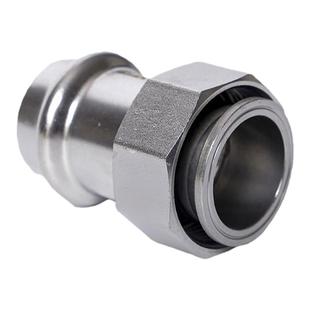 304不锈钢双卡压内丝活接转接头薄壁内螺纹活接头异径水管配件