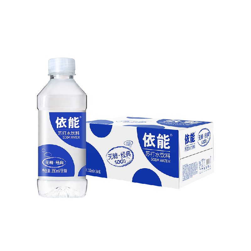 依能锌强化苏打水350ml*24瓶饮料整箱无糖0糖0脂0卡小瓶弱碱性水
