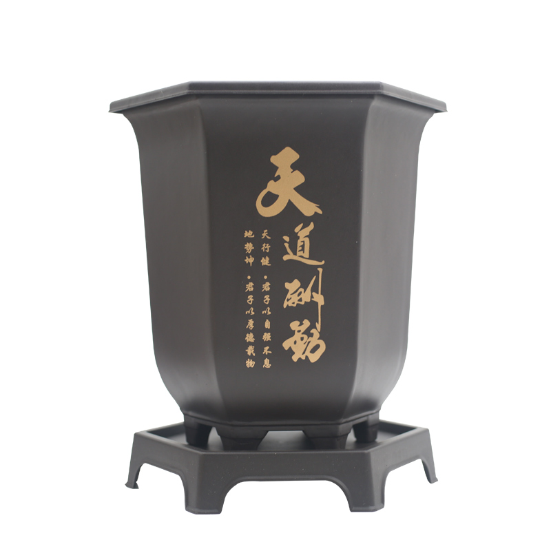 六边款兰花盆专用花盆仿紫砂树脂加厚透气蝴蝶兰国兰君子兰古典盆