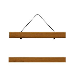 轻奢实木相框diy画框装饰画挂轴框海报油布画挂杆柚木挂画夹杆子