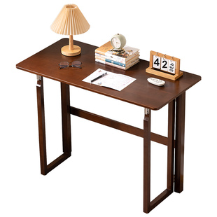可折叠电脑桌实木书桌子客厅儿童学习写字小学生家用床边卧室课桌