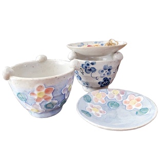 现货日本进口陶制古朴森系素雅日式和风田园小花茶香炉