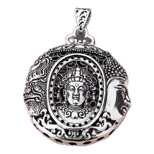 藏式一念成佛魔纯铜镀银保平安国潮复古男女款精致项链大吊坠饰品