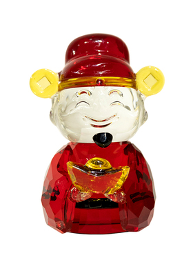 柏梵水晶财神爷摆件高级感