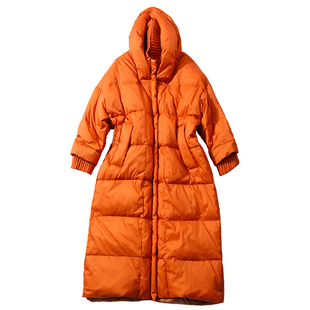 Carolingian意大利设计师大气加长高端羽绒服女 90%高绒羽绒外套