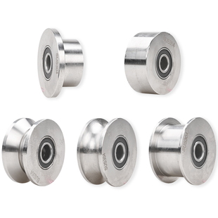 不锈钢V型角铁轨道轮/大铁门槽轮/钢丝绳滑轮弯管轮/工字钢槽轮