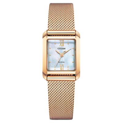 【人气热卖】西铁城官方复古小巧手链时尚光动能手表女EW5590