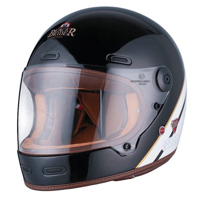 BR摩托车头盔复古碳纤维玻璃钢全盔男女机车赛车四季盔夏季3C认证