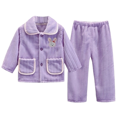 秋冬季加绒保暖大童法兰绒家居服