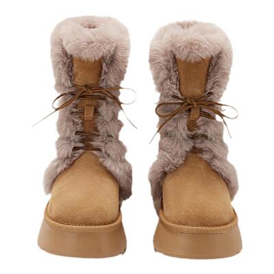 星期六时尚百搭加绒中筒雪地靴