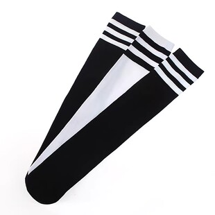 六指鼠学生春夏网眼过膝袜学院夏天薄棉条纹长筒袜儿童运动足球袜