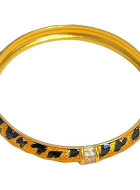 金店同款沙金豹纹手镯送女友