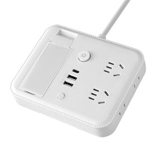 智能无线充电夜灯插座面板多孔带床头台灯多功能一转多插usb插排