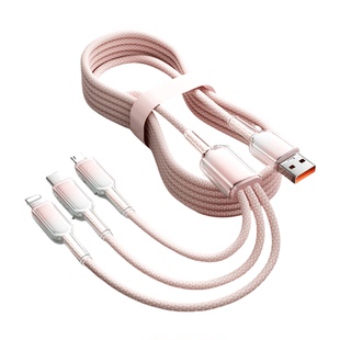 充电线三合一数据线快充三合一适用苹果安卓华为车载多头一拖三手机多功能三头USB接口充电线