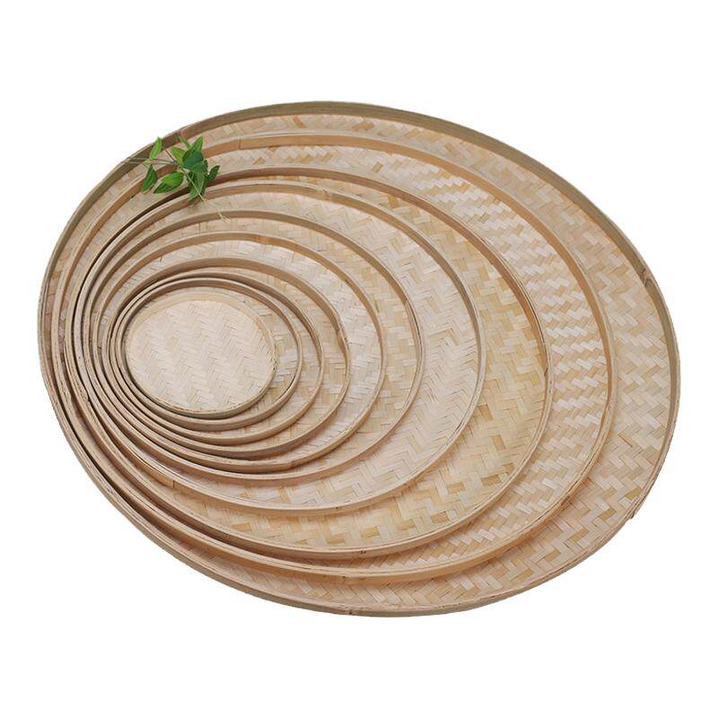 竹编竹装饰无孔簸箕绘画竹匾畚箕