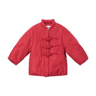 【商场同款】马拉丁外套新年款乐一通联名女小童新中式红色夹克