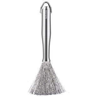 锅刷316不锈钢洗锅碗刷子家用长柄钢丝刷厨房专用刷锅神器清洁刷