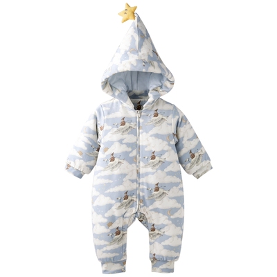 [云端之旅]aqpa爱帕婴儿夹棉连体衣保暖秋冬棉服宝宝衣服哈衣外出
