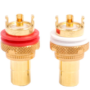 EIZZ精品莲花母座RCA信号座 磷青铜镀真金特富龙信号插座EZ-107