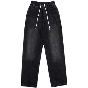 烦恼的Octopusl潮牌基础水洗牛仔裤美式滑板休闲宽松嘻哈长裤子男