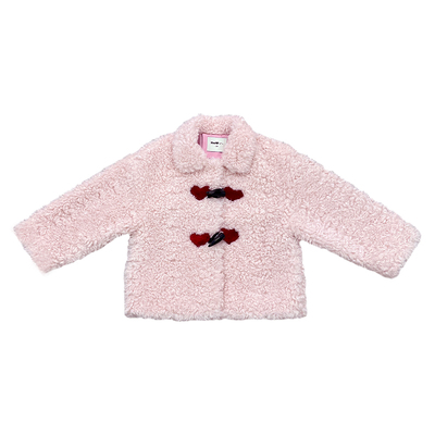 小童木甜美牛奶粉女童毛毛外套