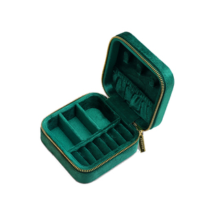 便携旅行毛绒布小型首饰盒高档黄金项链耳环戒指珠宝盒随身首饰包