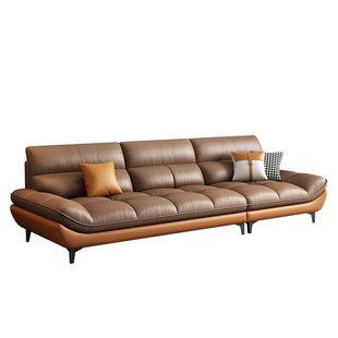 政府补贴意式极简真皮沙发大小户型直排头层牛皮沙发客厅2025新款