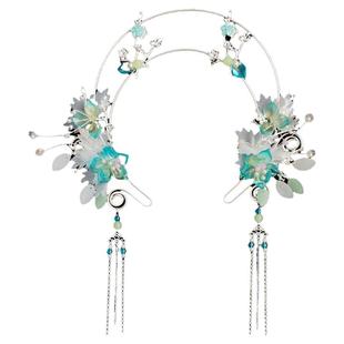 靓玺坊 原创汉服头饰百搭发饰头冠全套古风圣母环发箍流苏头箍