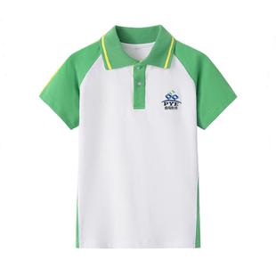 广州番禺小学校服新款纯棉短袖t恤番禺教育夏薄统一绿色短裤套装