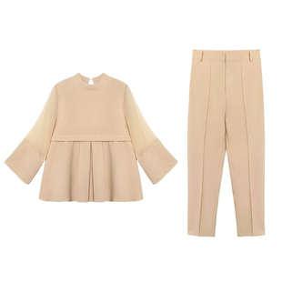 时尚套装优雅修身韩版长袖上衣搭配长裤两件套装长裤子女装88800