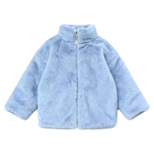 儿童加厚保暖女童毛绒绒外套2025新款冬季小宝宝夹棉皮草女孩棉服