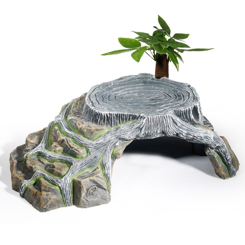 龟台乌龟晒台高水位用品浮岛天然石头别墅造景窝晒背躲避屋洞浮台
