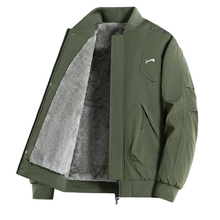 贵人鸟行政夹克男款2025年秋冬季运动外套男大码干部装爸爸棉衣服