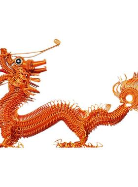 手工艺小龙28厘米酒柜摆件氧铝线