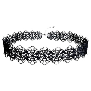 s925纯银黑色蕾丝颈链choker项圈女锁骨链小众设计项链2025年新款