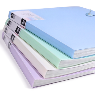 莫兰迪A4文件夹透明插页资料册初中生专用试卷收纳袋小学生乐谱歌谱收纳册奖状收集册资料夹办公档案夹活页夹