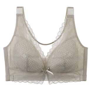 大胸显小无钢圈超薄款聚拢文胸收副乳性感调整上托大码内衣防下垂