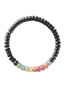 天然黑玛瑙直切药片手串