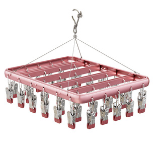 铝合金袜子晾晒架神器阳台家用不锈钢多功能内衣裤夹衣架带多夹子