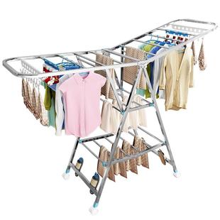 晾衣架落地折叠卧室内不锈钢家用阳台凉晒衣服架杆婴儿晒被子神器