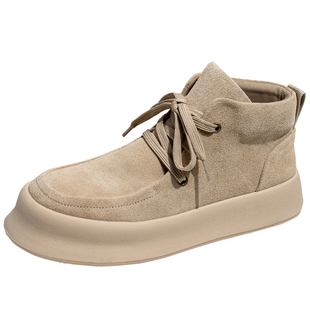 马丁靴男款冬季加绒男鞋2026新款男士靴子休闲板鞋翻毛真皮工装靴