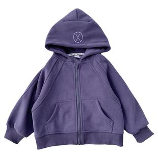 男童连帽外套春秋装儿童运动休闲卫衣开衫中小童纯棉洋气上衣百搭