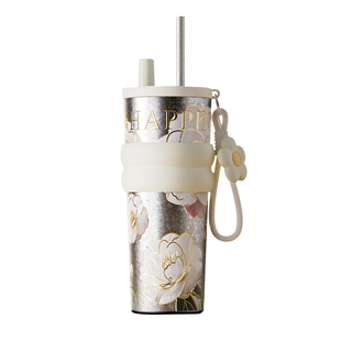 钛杯纯钛保温杯女士高颜值2025新款水杯大容量杯子外出便携吸管杯