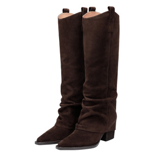 孟子义程潇同款|BREADTREE面包树高筒褶皱骑士靴尖头长靴长期主义