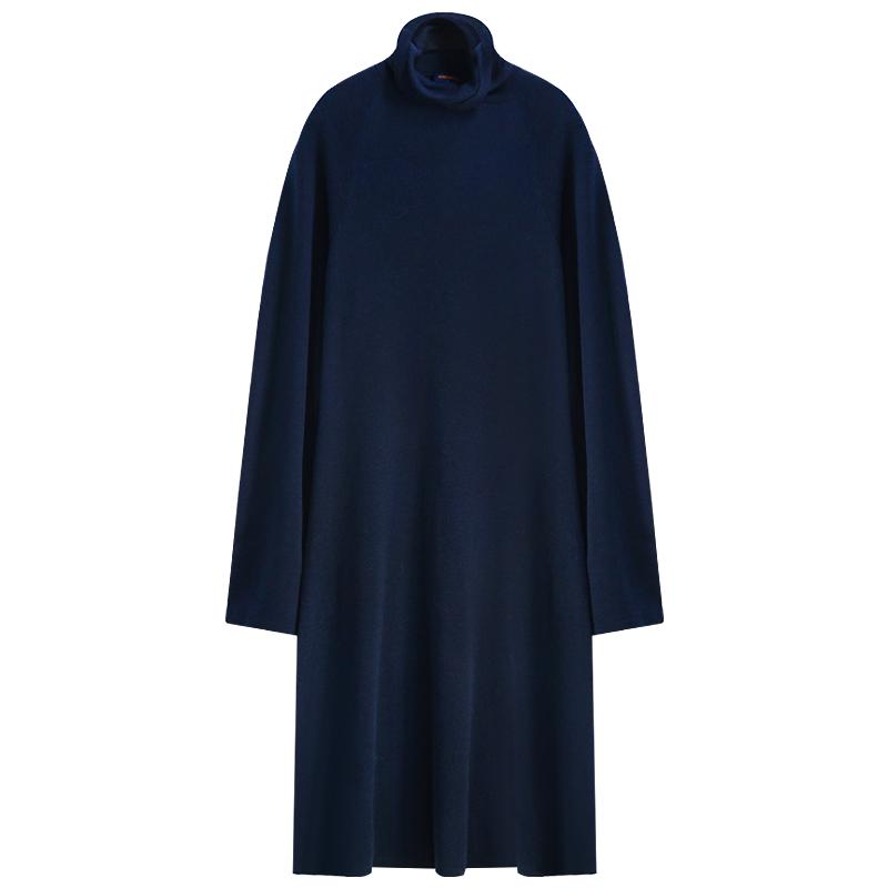 COCOBELLA静奢风高领长款连衣裙秋冬气质高知OP毛衣裙MZ3146